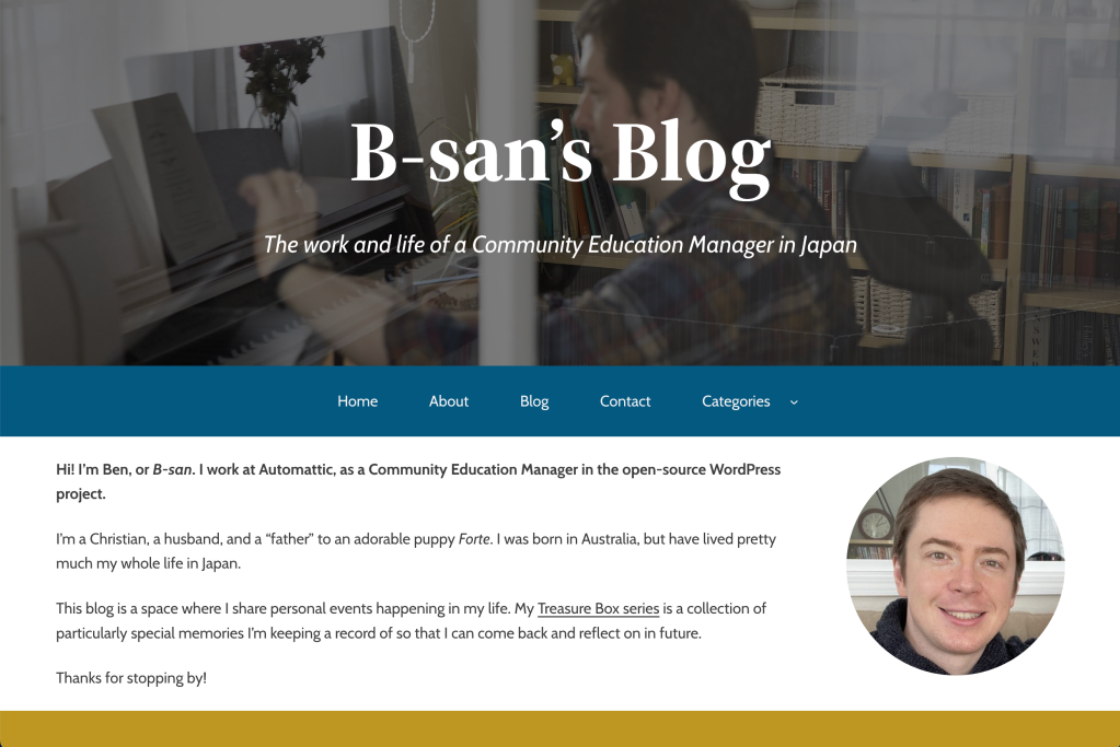 screenshot of Ben's English blog - bsans.blog